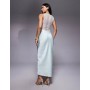 ASOS DESIGN lace and washed satin drape bias midi dress