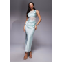ASOS DESIGN lace and washed satin drape bias midi dress