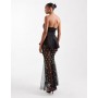 ASOS DESIGN Premium moulded dress with embellished maxi skirt