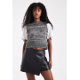 ASOS DESIGN faux leather button detail wrap skort