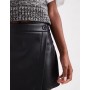 ASOS DESIGN faux leather button detail wrap skort