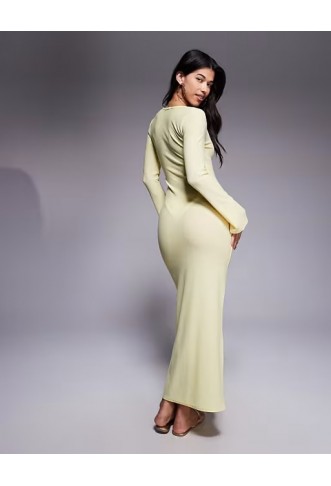 Missyempire beach sheer knit keyhole maxi dress