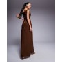 ASOS DESIGN twist shoulder with lace up back maxi dress