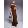 ASOS DESIGN twist shoulder with lace up back maxi dress