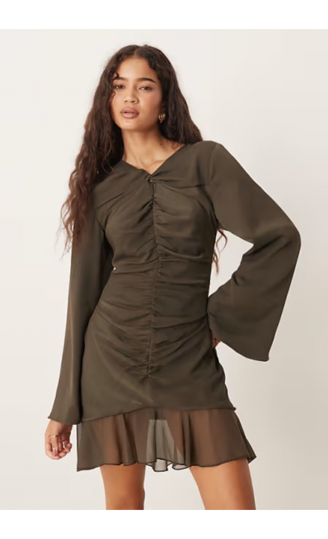 ASOS DESIGN mini dress with ruched bodice