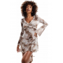 ASOS DESIGN mesh ruffle flared sleeve mini dress