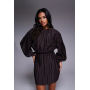 ASOS DESIGN plisse blouson sleeve and waist mini dress