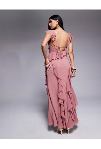 ASOS DESIGN ruffle bias maxi dress