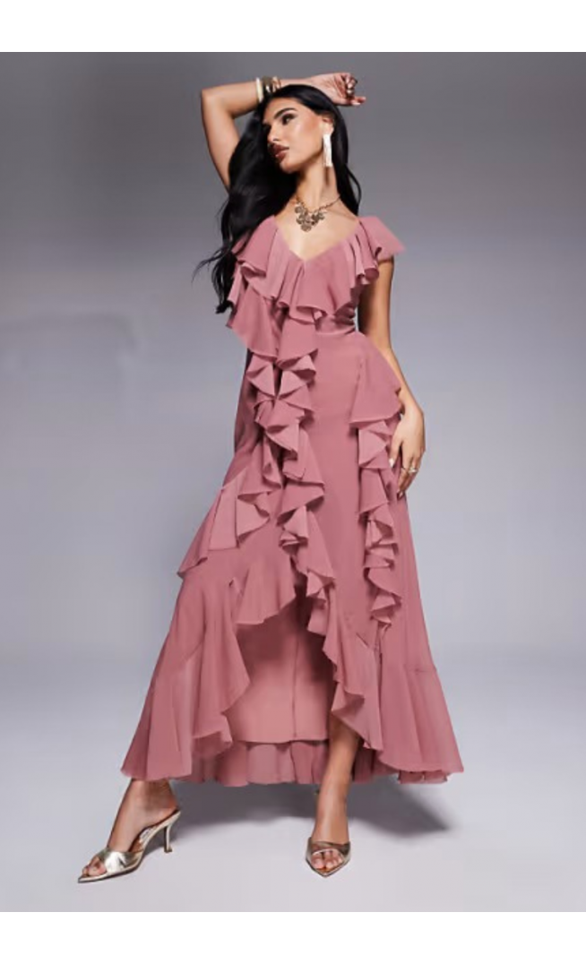 ASOS DESIGN ruffle bias maxi dress