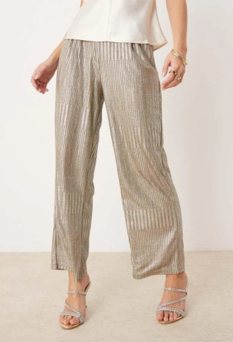 JDY Petite ribbed wide leg...