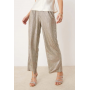 JDY Petite ribbed wide leg trousers in silver