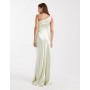 Six Stories Bridesmaid asymmetric cowl satin maxi dress