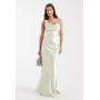 Six Stories Bridesmaid asymmetric cowl satin maxi dress