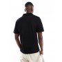 Jack & Jones ribbed polo in black