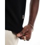 Jack & Jones ribbed polo in black