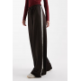 ONLY Tall side stripe wide leg trouser in chocolate