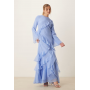 ASOS DESIGN fluted long sleeve extreme ruffle maxi dress