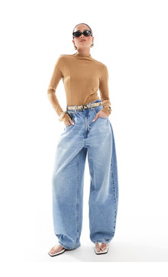 ASOS DESIGN high waisted barrel leg jeans