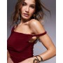 ASOS DESIGN twist shoulder with lace up back maxi dress