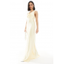 Six Stories Bridesmaid cowl neck satin maxi dress