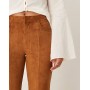 ASOS DESIGN faux suede flare trouser in brown