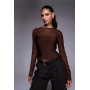 ASOS DESIGN bandage panel mesh long sleeve top