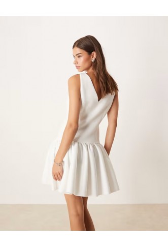 ASOS DESIGN dropped waist mini dress with full skirt