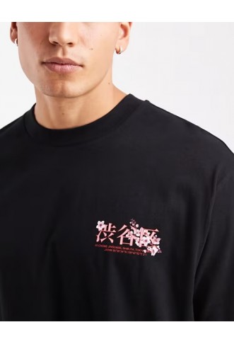ASOS DESIGN relaxed t-shirt with floral chest graphic