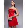 New Look bow detail bandeau mini dress in red