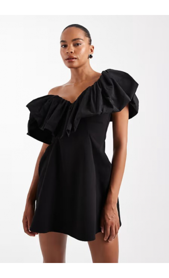 ASOS DESIGN structured one shoulder mini dress