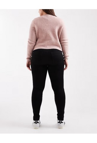 ONLY Curve Augusta high waisted skinny jeans in black