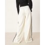 Adidas Originals wide leg satin joggers in cream