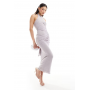ASOS DESIGN high neck ruched mesh midi dress