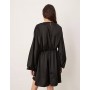 Gina Tricot v neck satin batwing sleeve mini dress