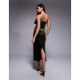 ASOS DESIGN bonded velvet bandeau structured midi dress