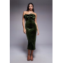 ASOS DESIGN bonded velvet bandeau structured midi dress