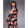 ASOS LUXE co-ord cinched PU shirt in floral print
