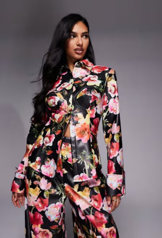 ASOS LUXE co-ord cinched PU...