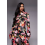 ASOS LUXE co-ord cinched PU shirt in floral print