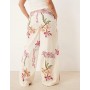 ASOS DESIGN Curve linen blend pull on wide leg trousers