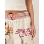 ASOS DESIGN Curve linen blend pull on wide leg trousers