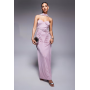 ASOS DESIGN slinky bandeau ruched maxi dress with neck tie