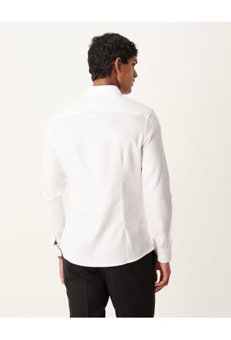 ASOS DESIGN smart slim textured easy iron shirt