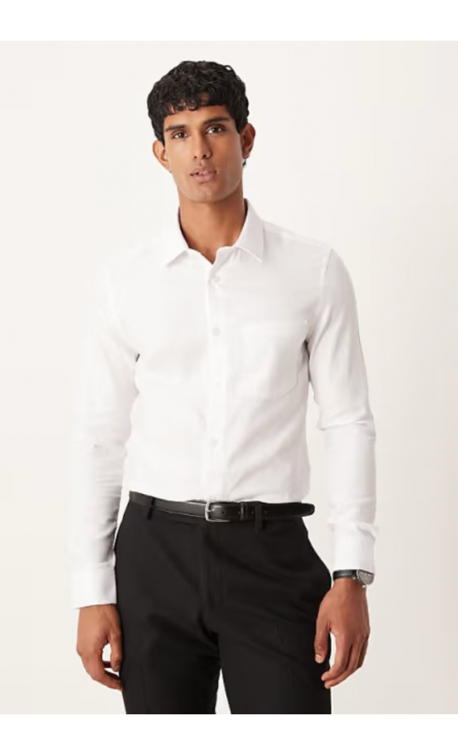 ASOS DESIGN smart slim textured easy iron shirt