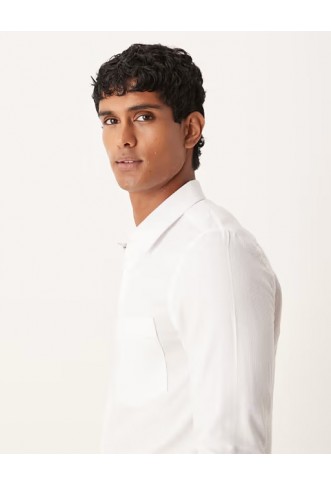 ASOS DESIGN smart slim textured easy iron shirt