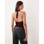 Motel Gretita halter neck top in plum