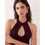 Motel Gretita halter neck top in plum