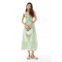 New Look ruffle shirred midi dress in light green