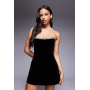 Murci structured bandeau velvet diamante trim mini dress