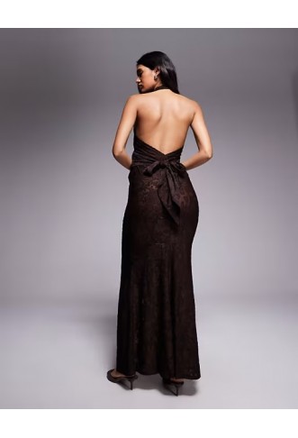 ASOS DESIGN devore lace halterneck maxi dress